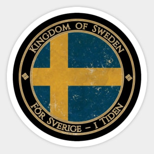 Vintage Kingdom of Sweden Europe European EU Flag Sticker